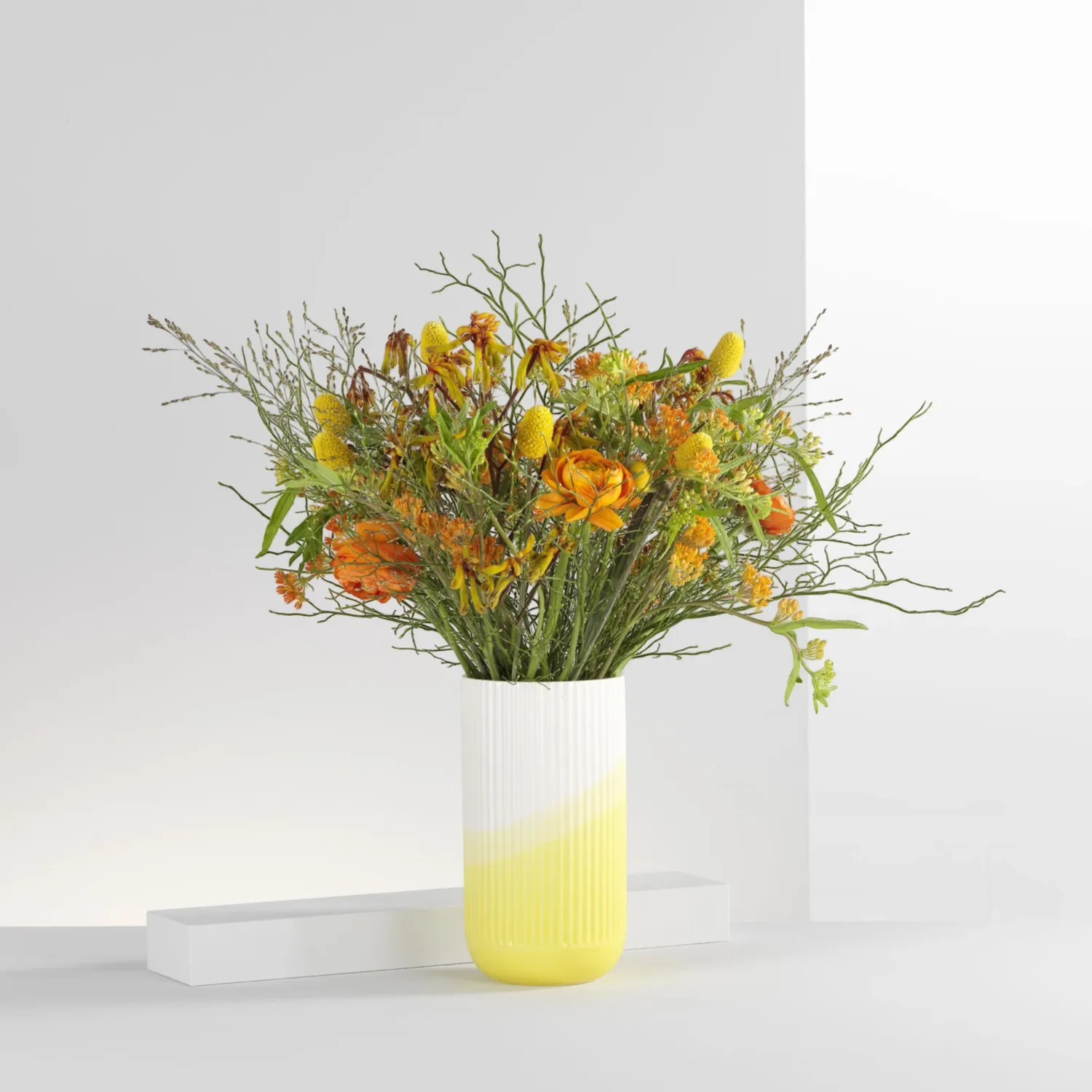 Vitra - Herringbone Vase geriffelt, gelb