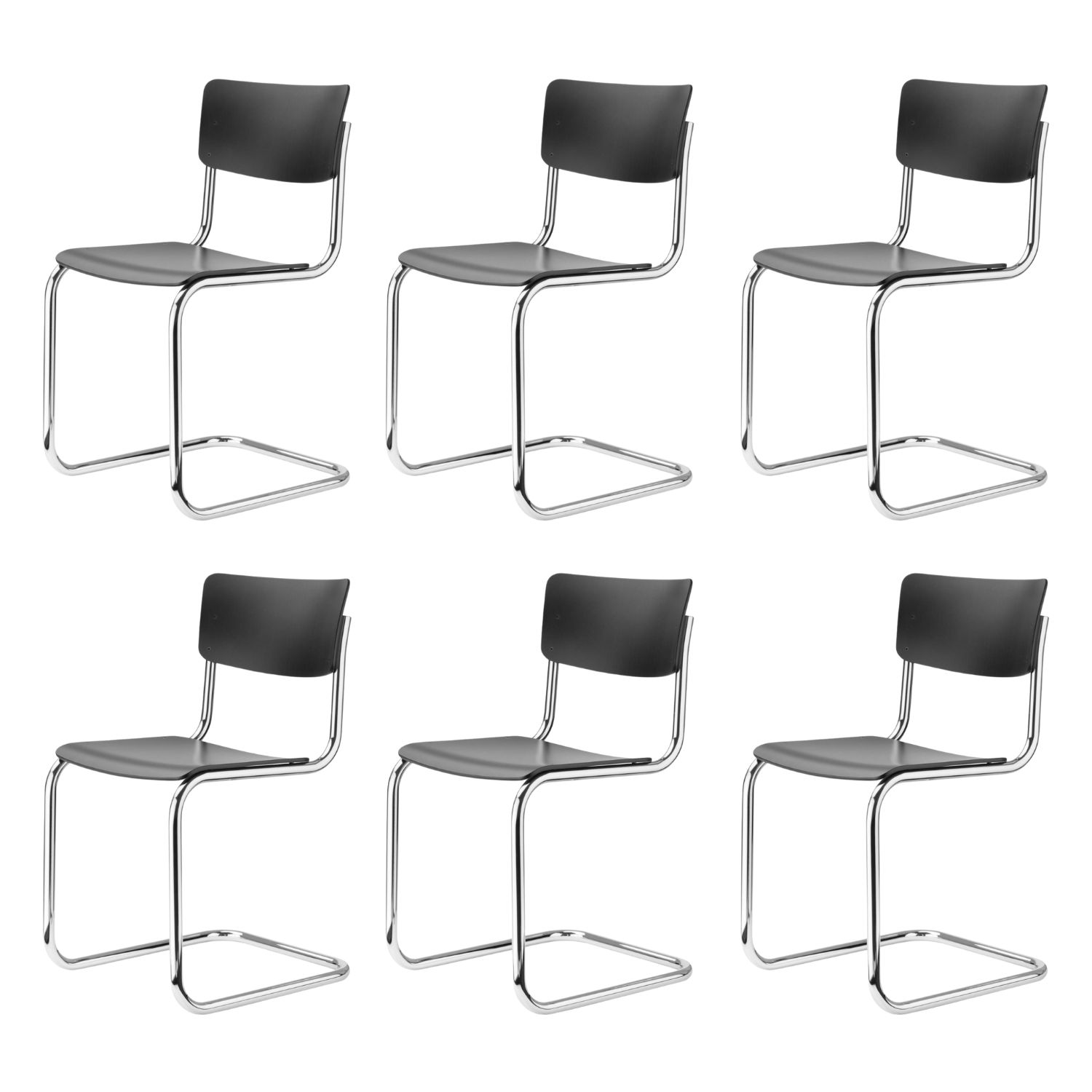 thonet s43 Chrom Schwarz 6er Set 103321