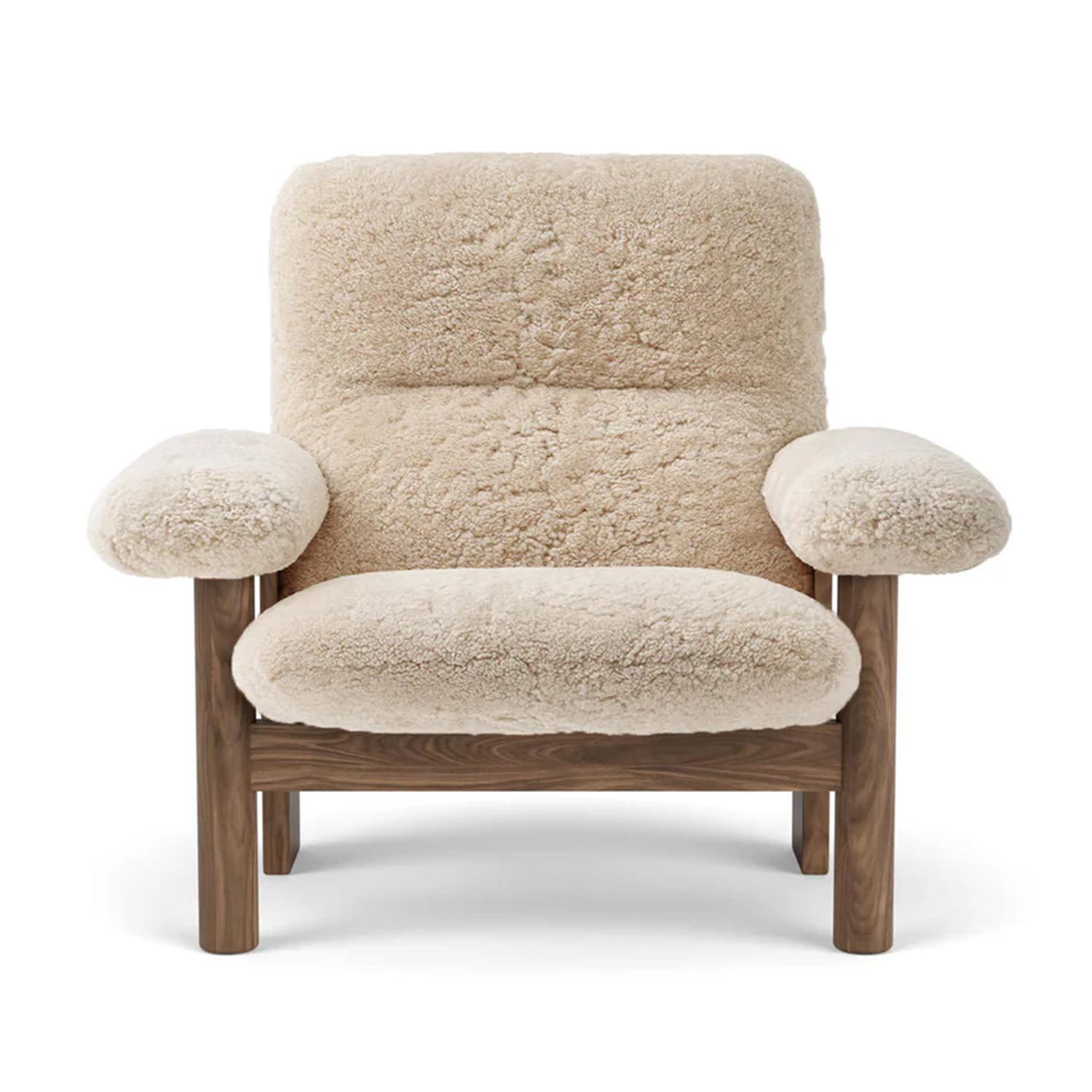 Audo - Brasilia Loungesessel Sheepskin Walnut/Nature