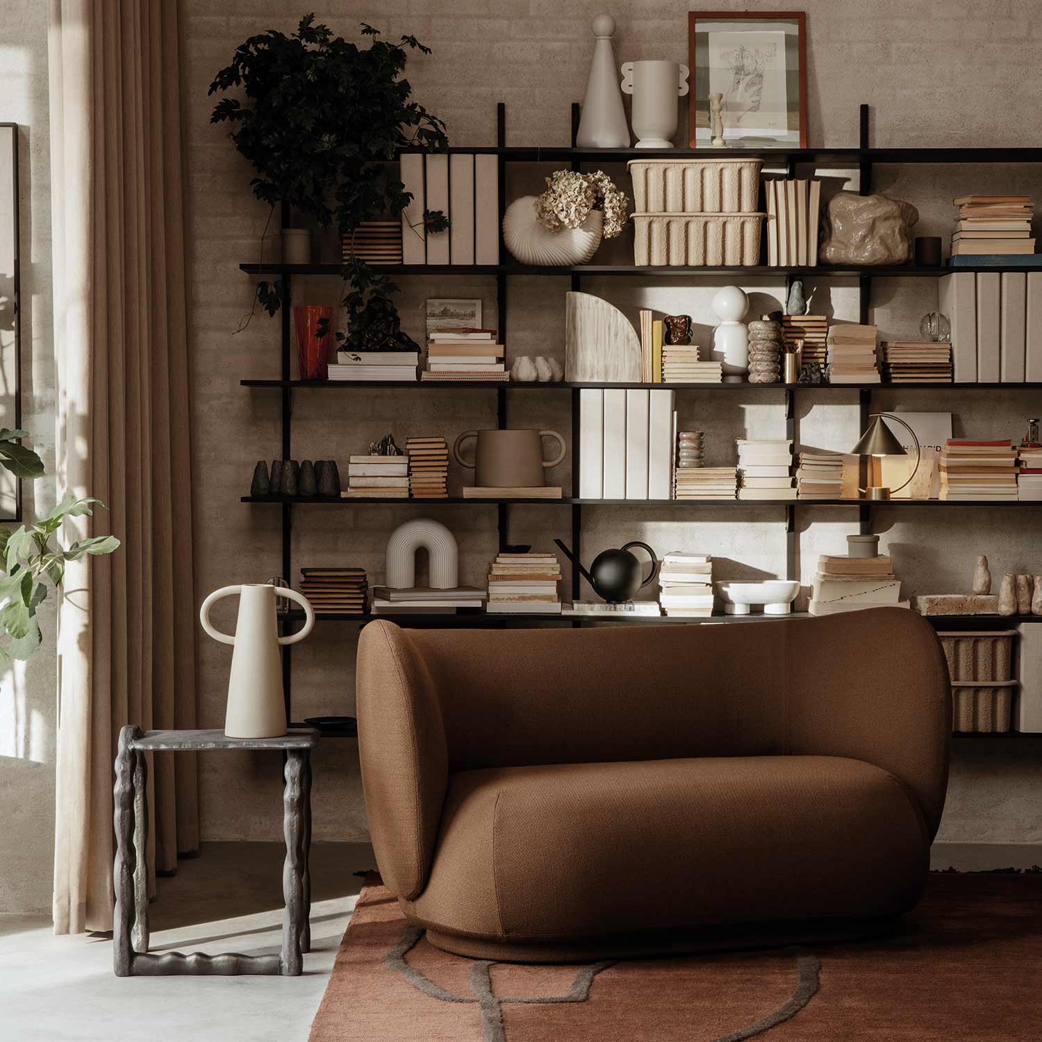 ferm living rico zweisitzer braun 85028