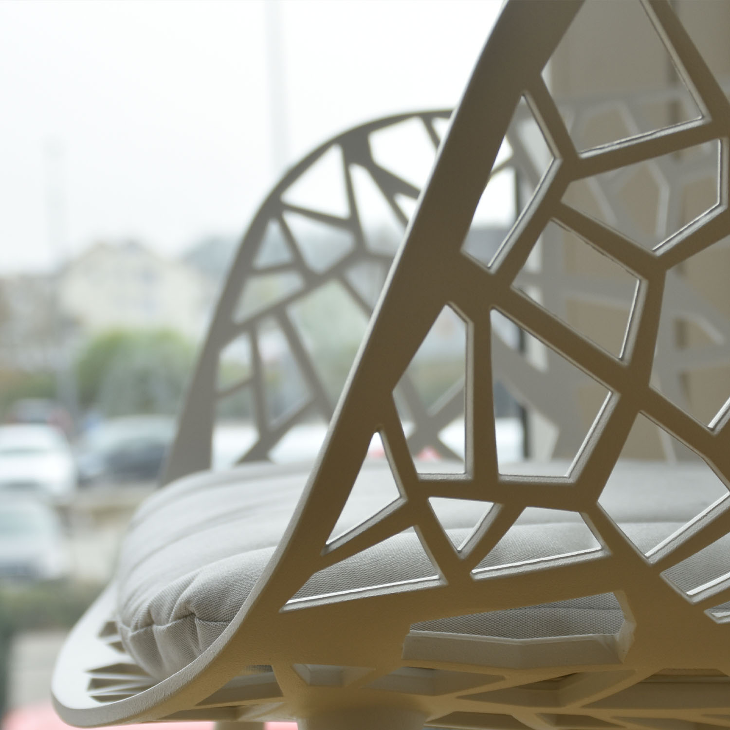 Hellgrau Sitzkissen Solids Forest Seite nah