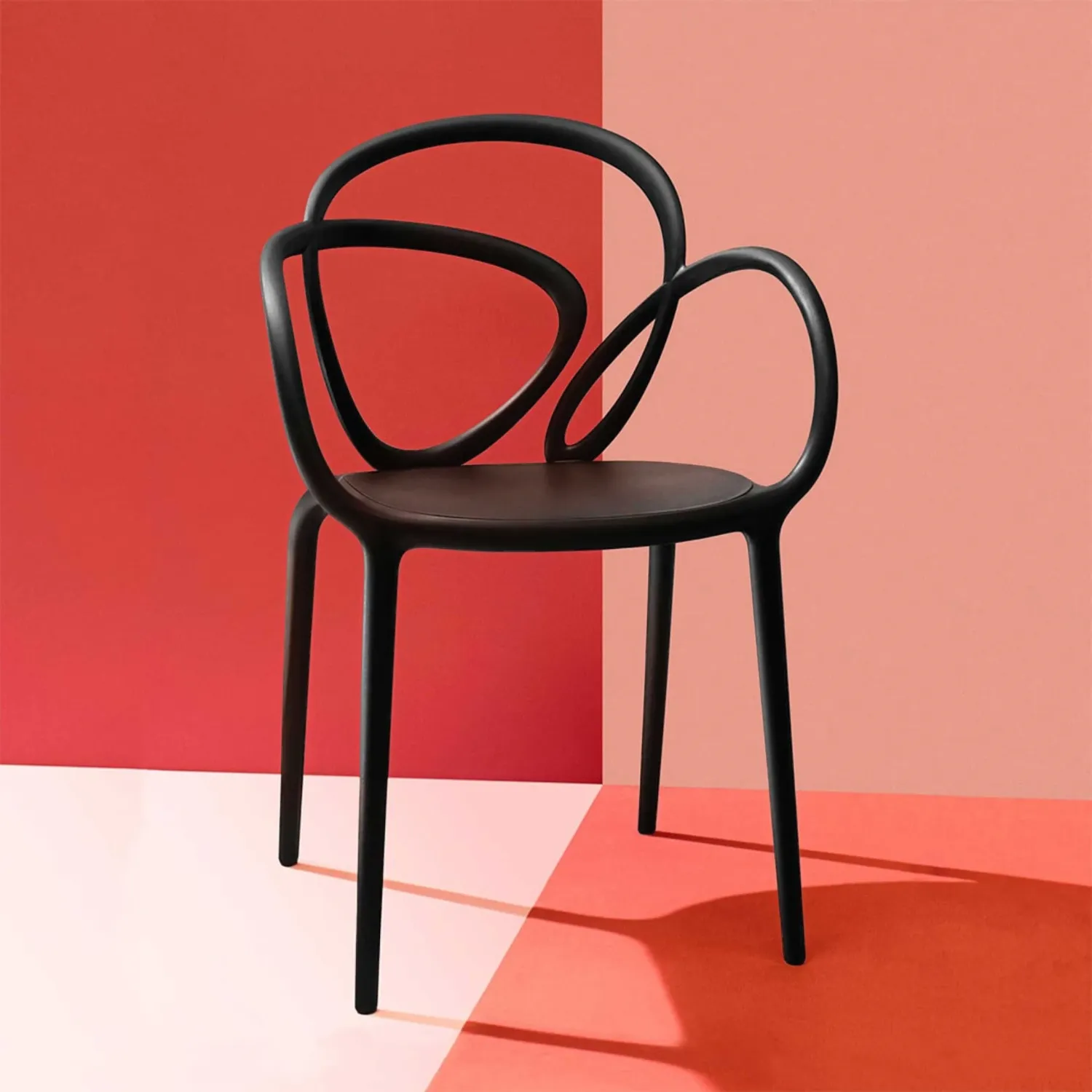 Qeeboo - Loop Chair 2er-Set ohne Kissen schwarz