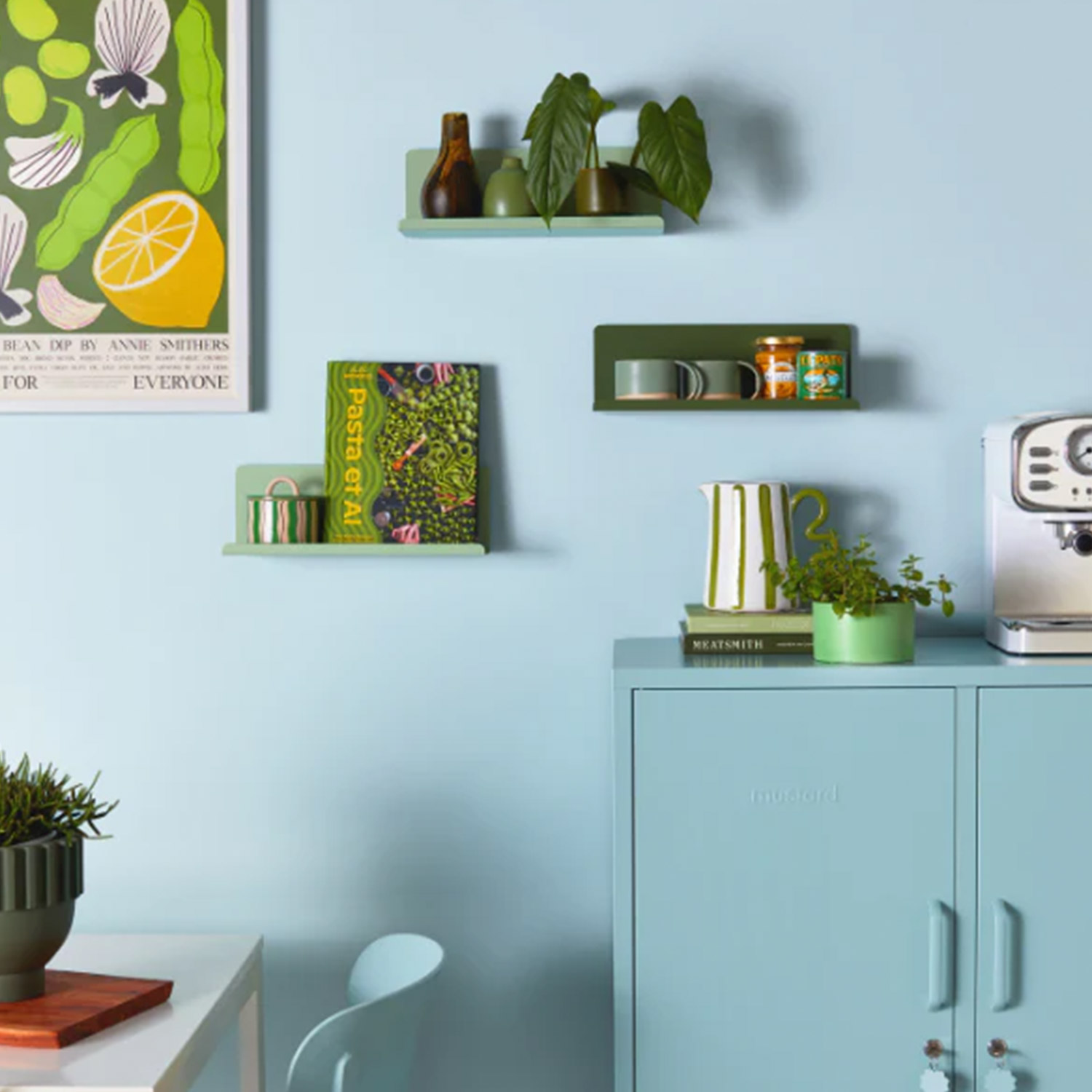 mustard made the ledge shelf small angled sage ambiente 104577