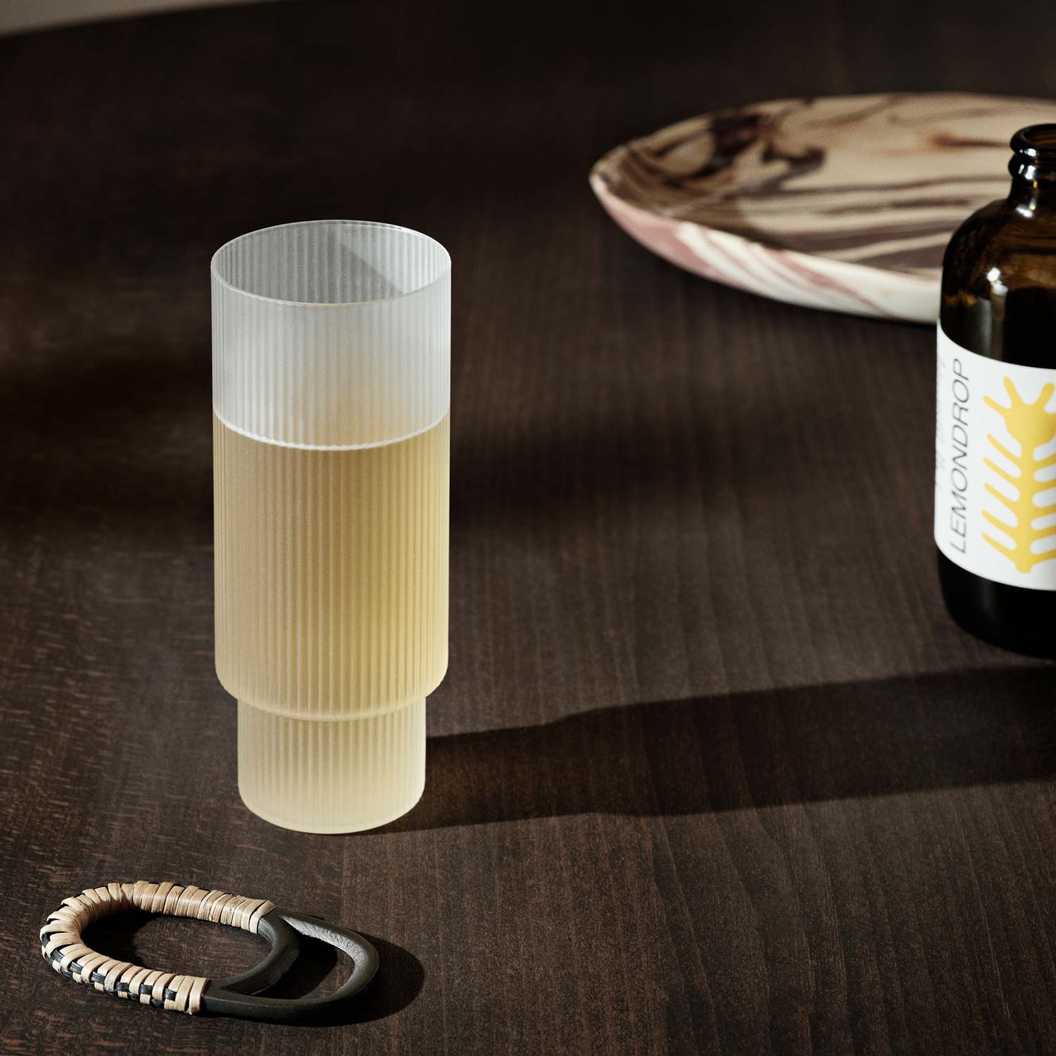 fermLIVING RippleLongDrink Glasses SetOf4 Frosted 1104269323 101517