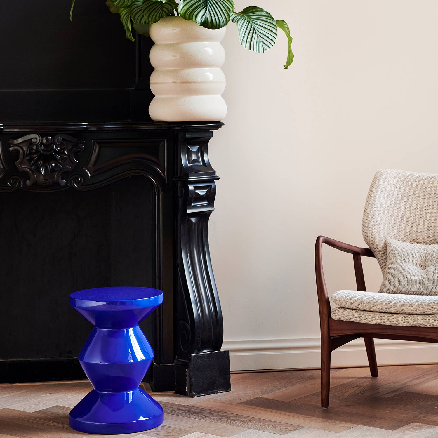 pols potten tam tam hocker dunkelblau sessel 97843