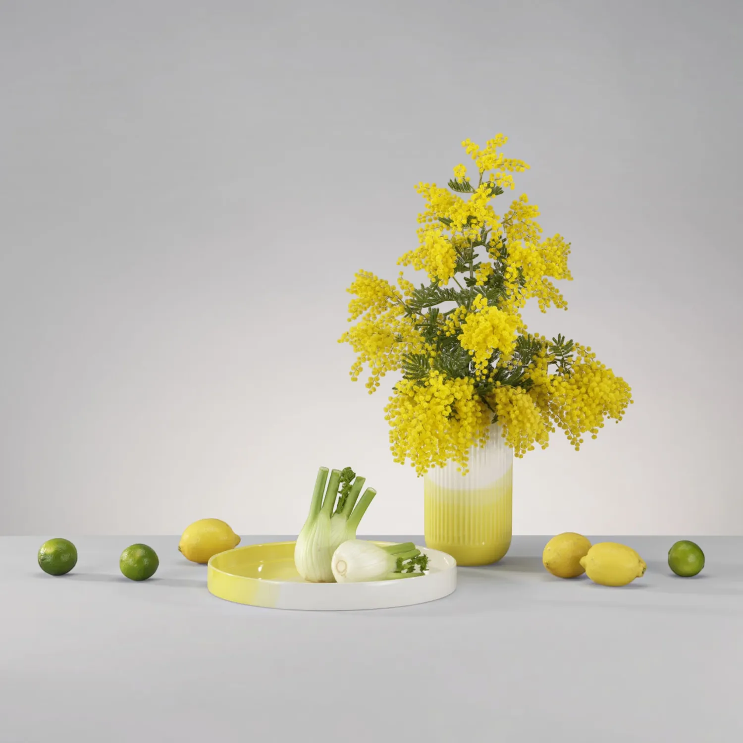 Vitra - Herringbone Vase geriffelt, gelb