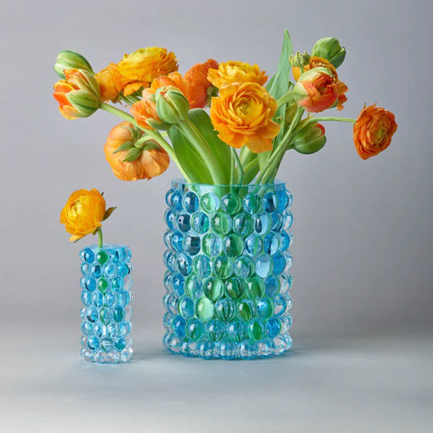 skogsberg hurricane mini vase coral blue blumen 92799