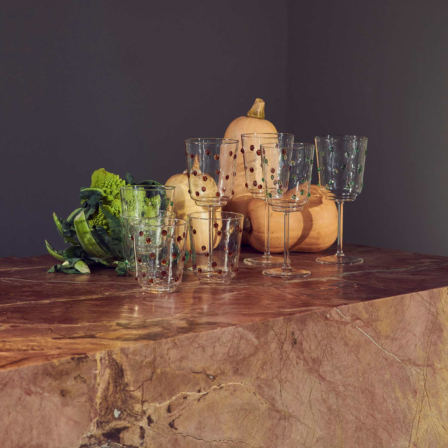 pols potten nob weinglas gelb tisch 99085