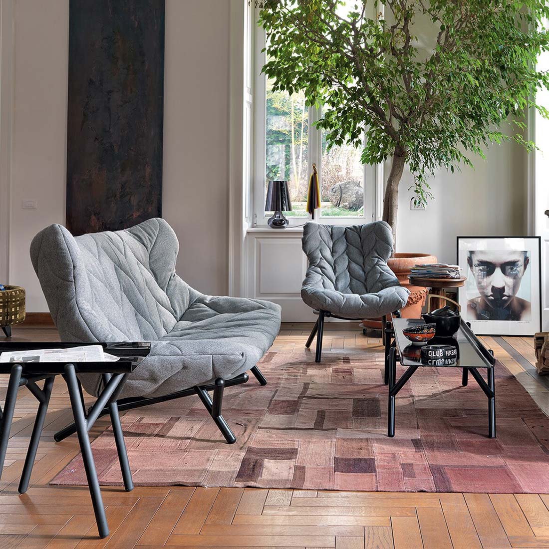 foliage schwarz trevira grau kartell 102469