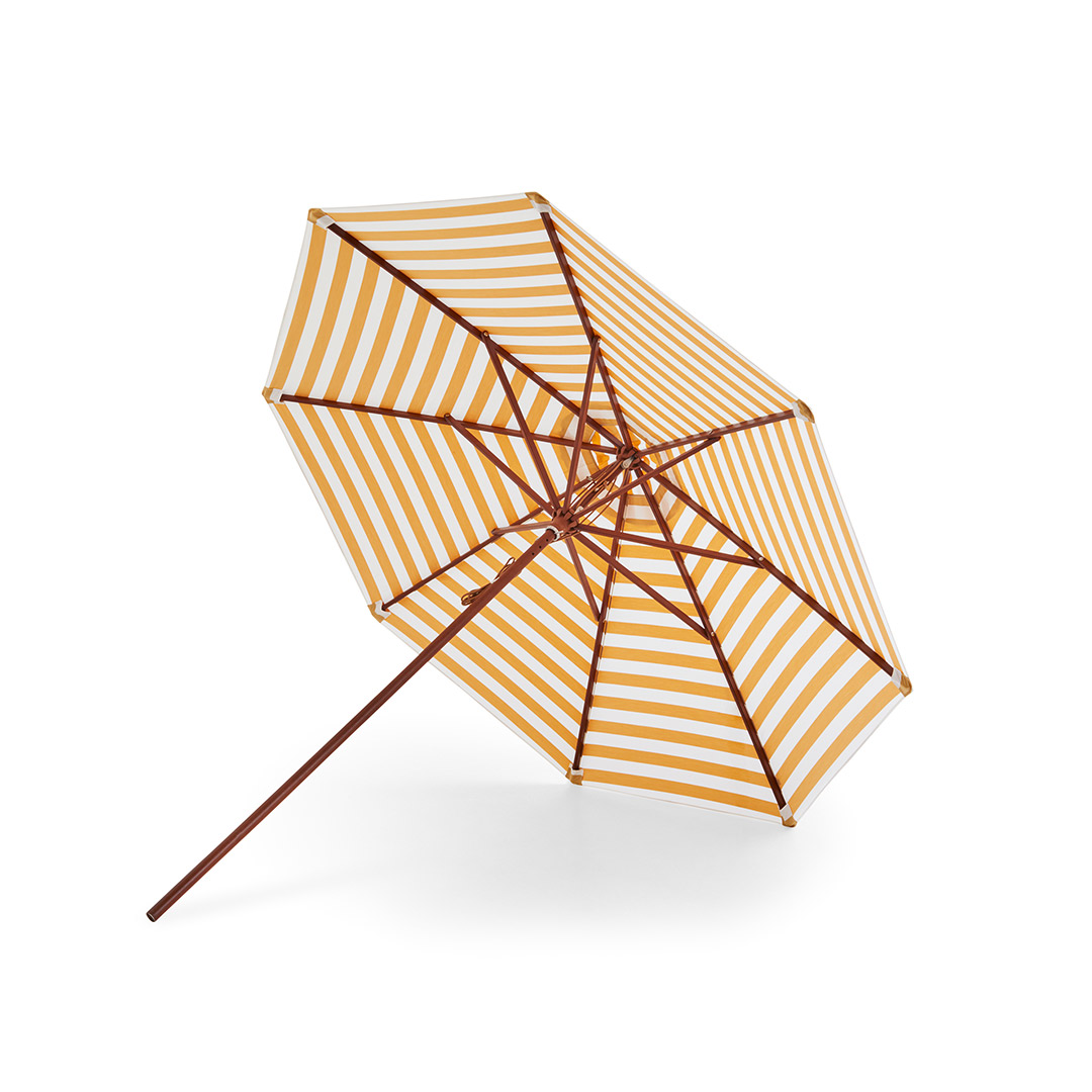 skagerak messina sonnenschirm rund 270 golden yellow stripes 80263