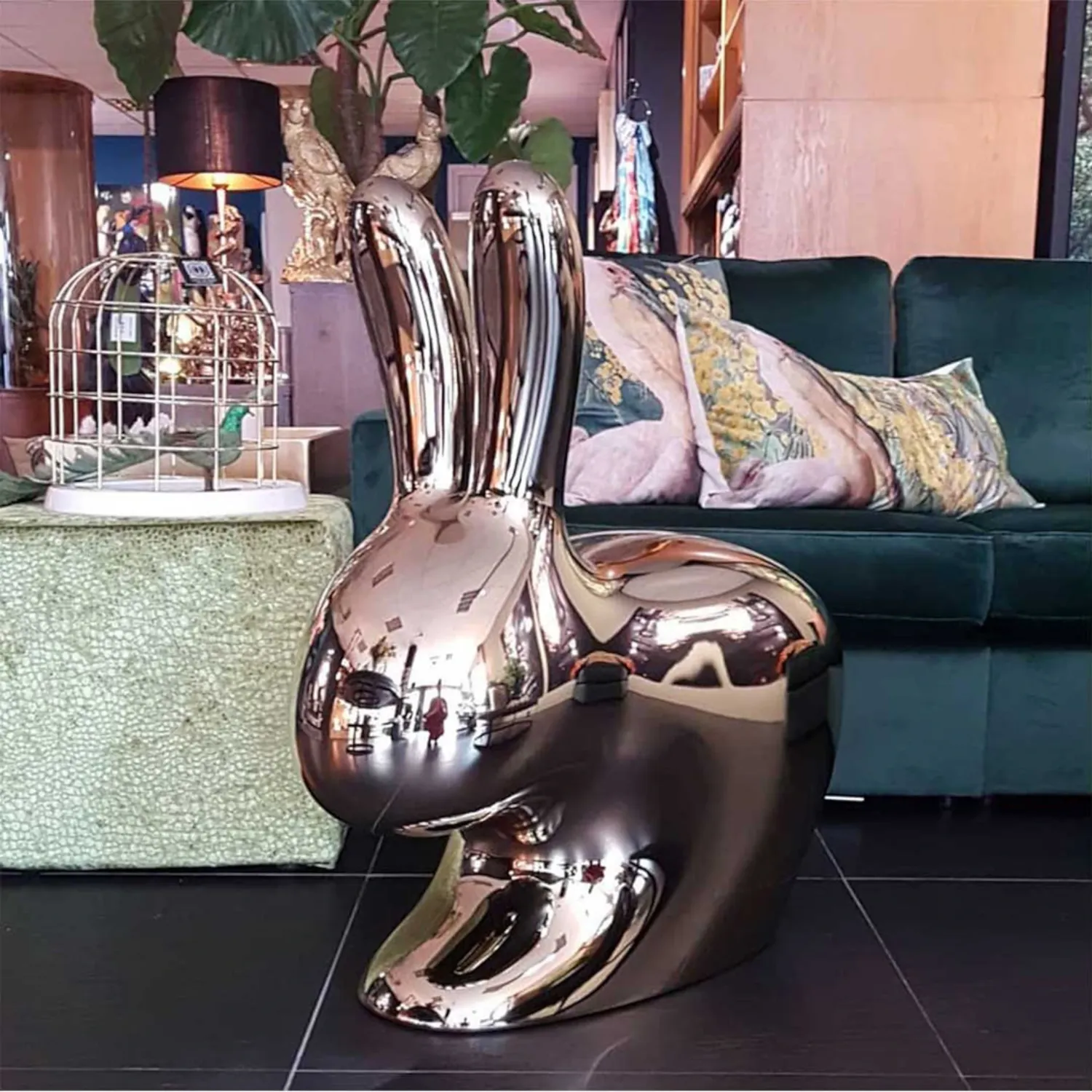 Qeeboo - Rabbit Stuhl Metal Finish kupfer