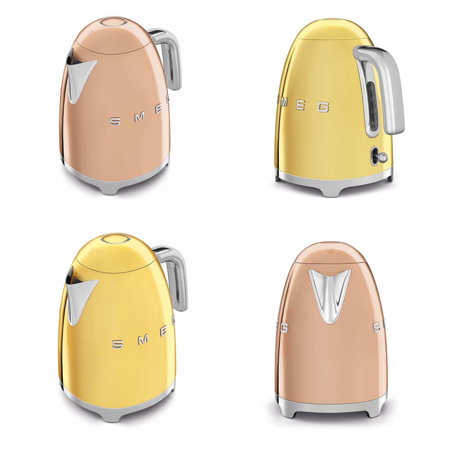 Rosegold und Gold SMEG KLF03 Wasserkocher 45679