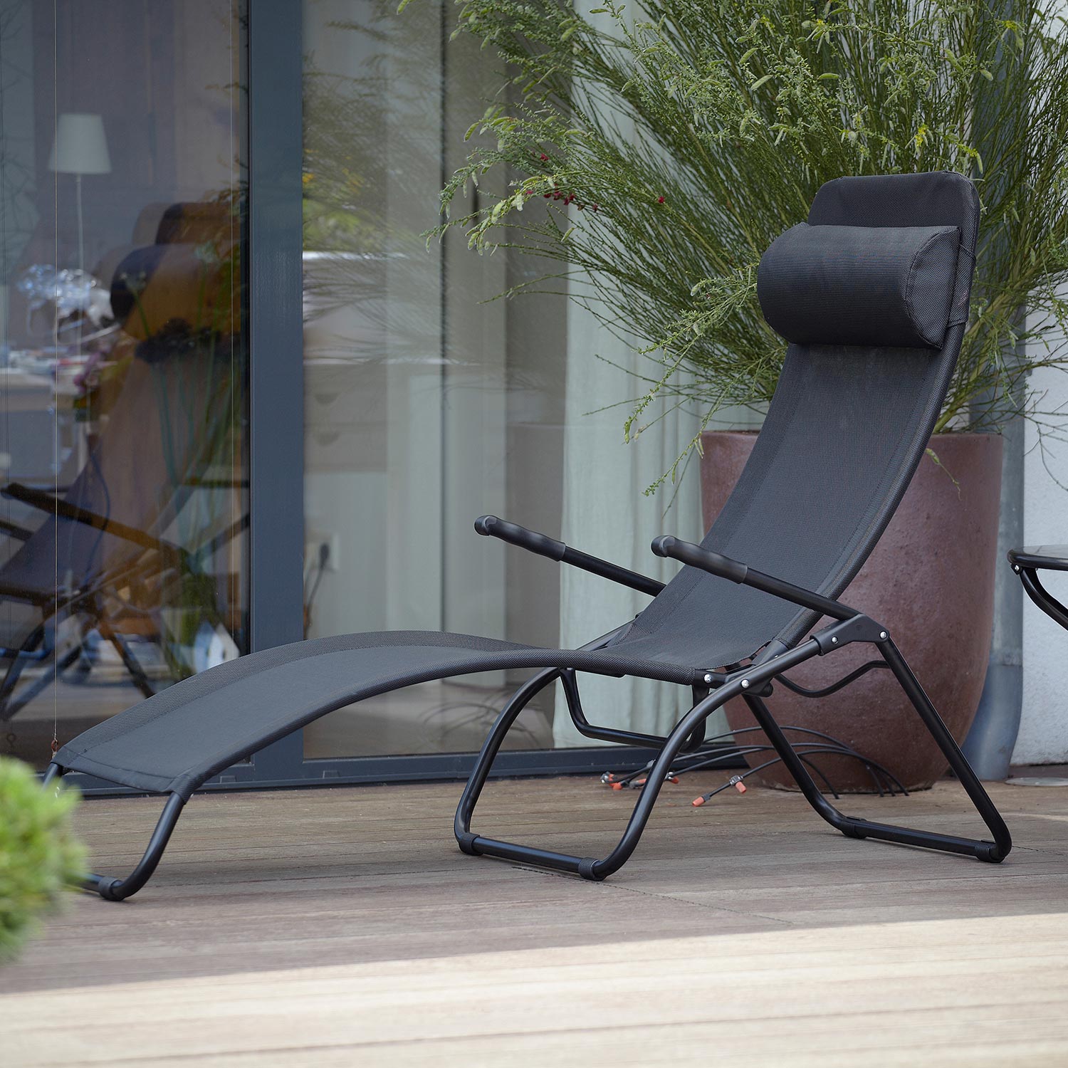 fiam samba terrassenliege schwarz 51537