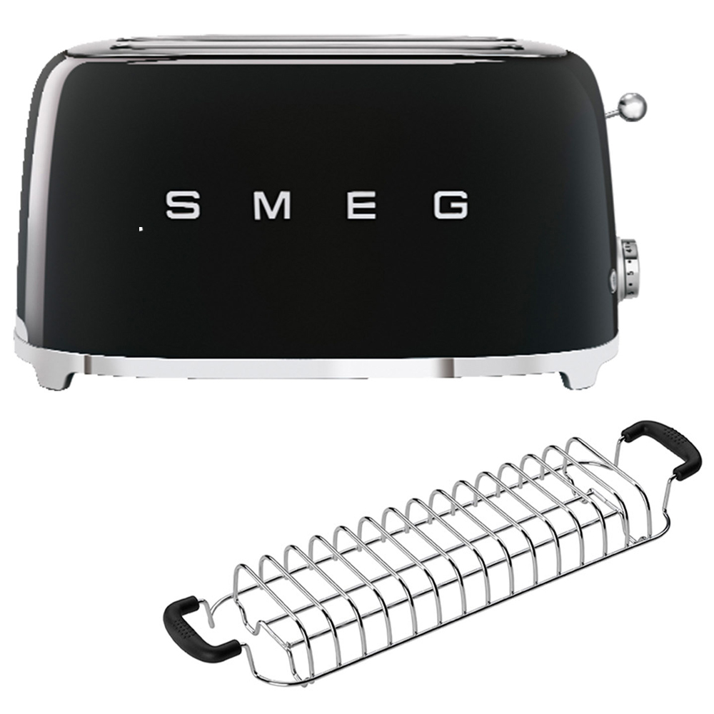 smeg set toaster lang aufsatz schwarz 56686