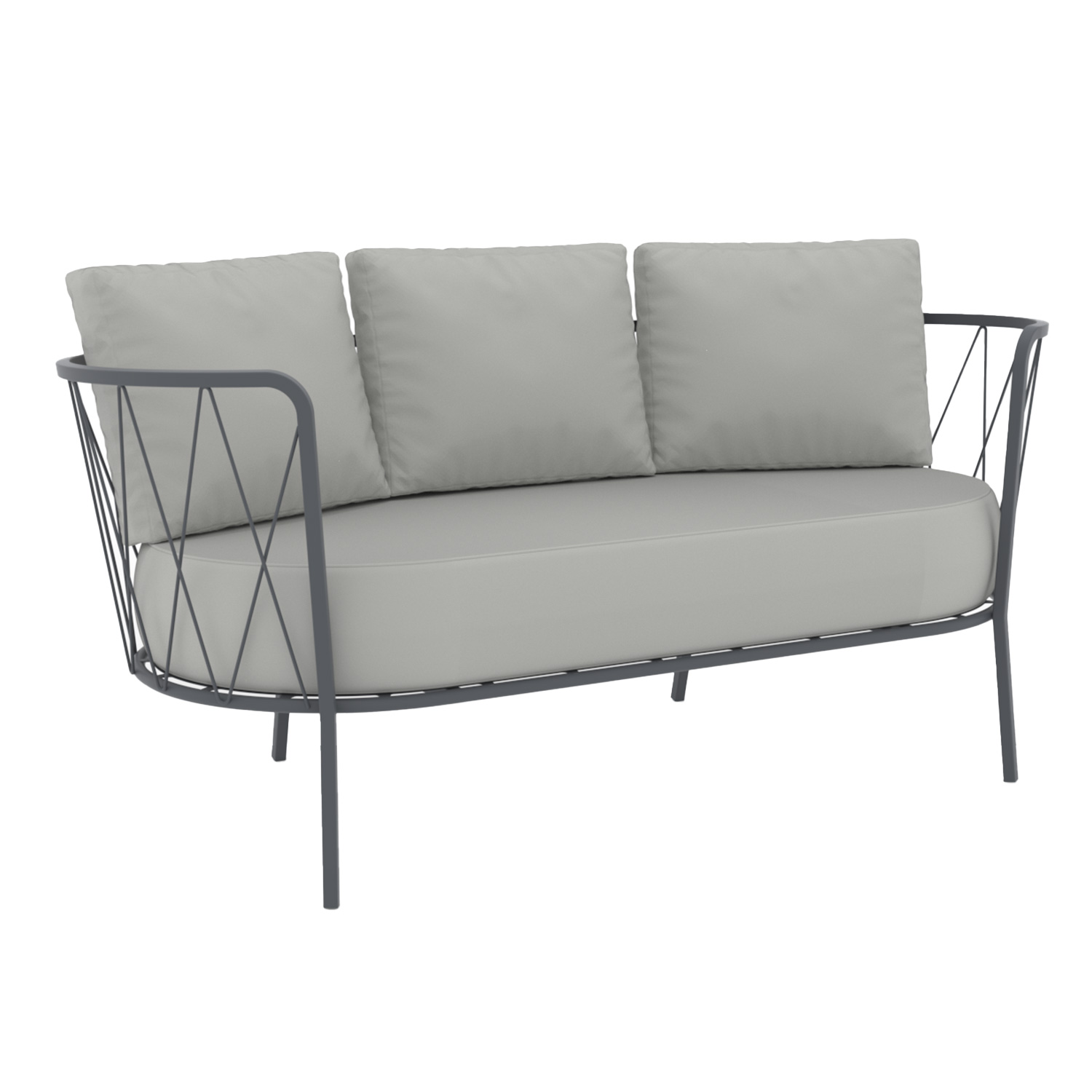 Vermobil - Daisy Sofa niedrig 2-Sitzer antikgrau/anthrazit