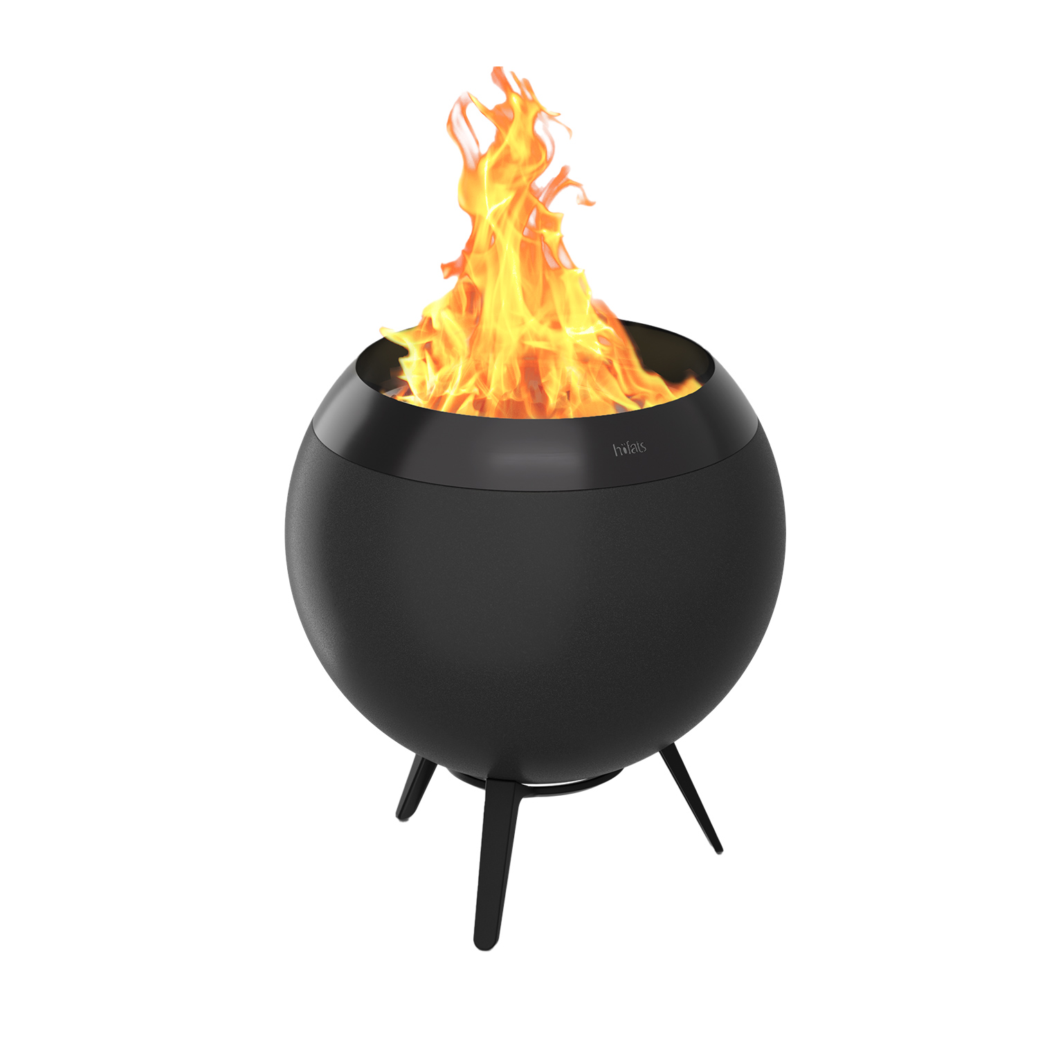 Höfats - MOON 45 all black Feuerkorb mit hohem Fuß
