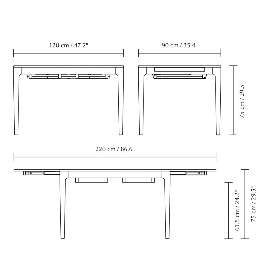 umage tisch Heart n Soul 120cm abmessungen 100914