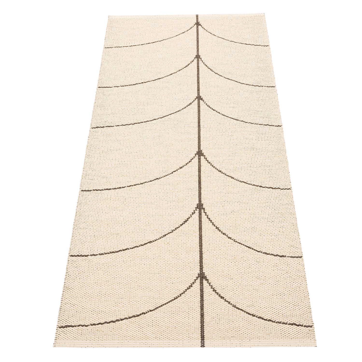 Pappelina - Leif Teppich 70x180 cm dark brown/cream