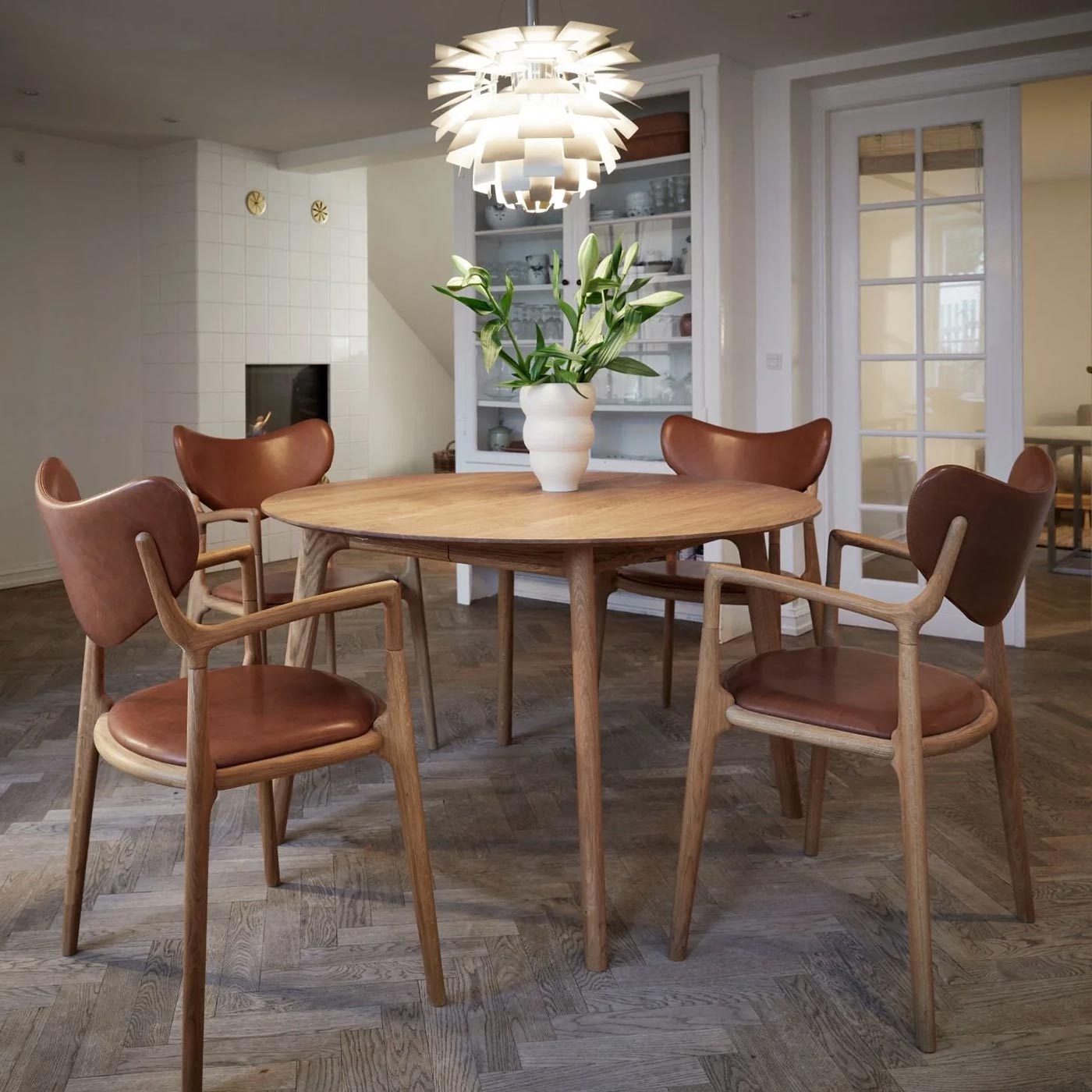 Ro Collection - Salon Tisch rd/ausziehbar Ø120 eiche smoked