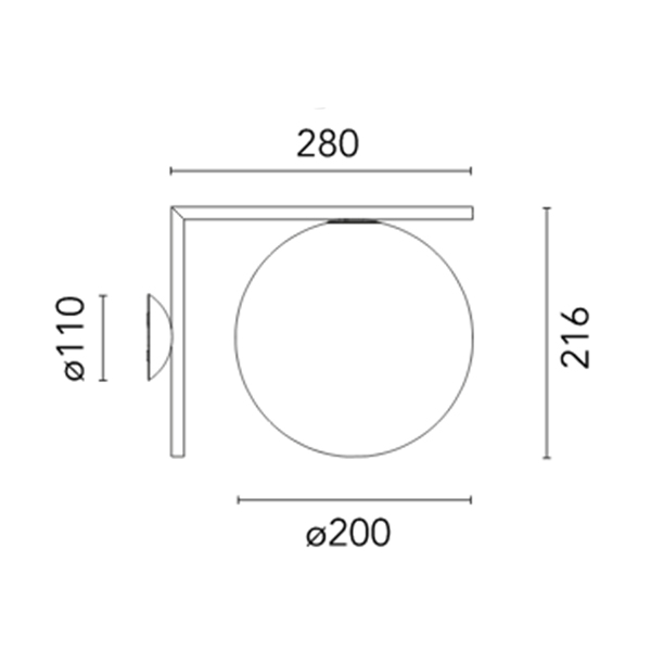 flos ic wall outdoor schwarz abmessung 73697