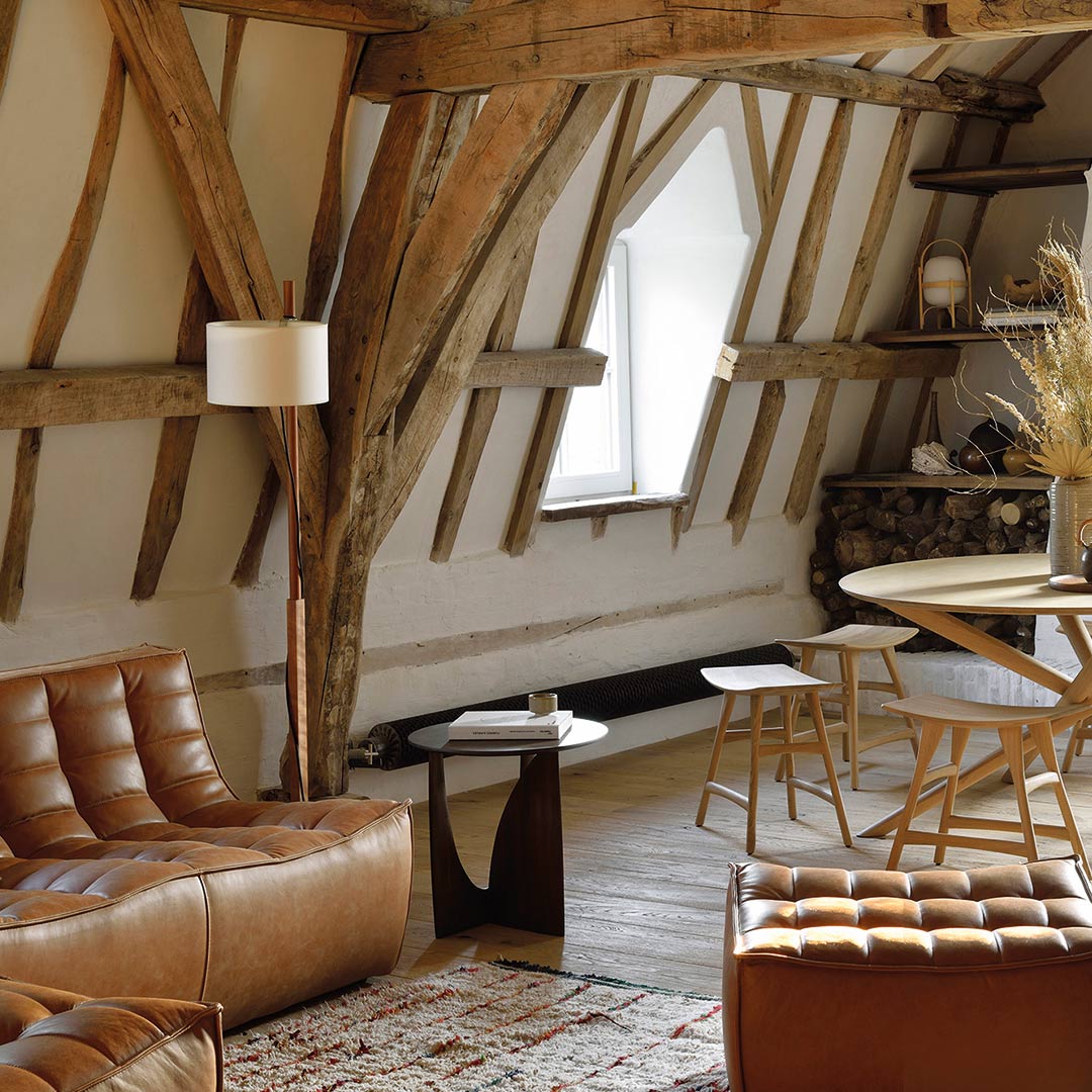 ethnicraft n701 sofa leder ambiente hocker 84036