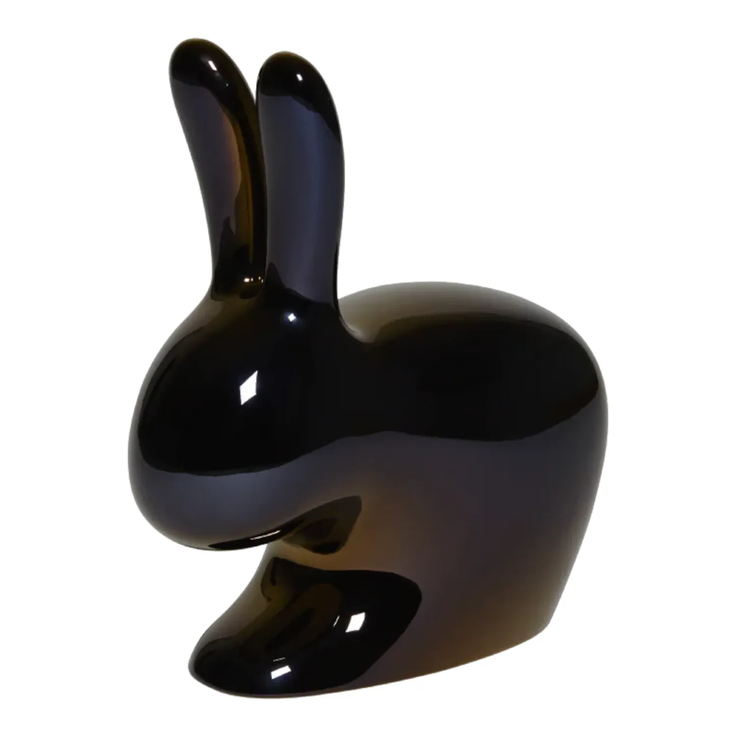 Qeeboo - Rabbit Stuhl Metal Finish black pearl