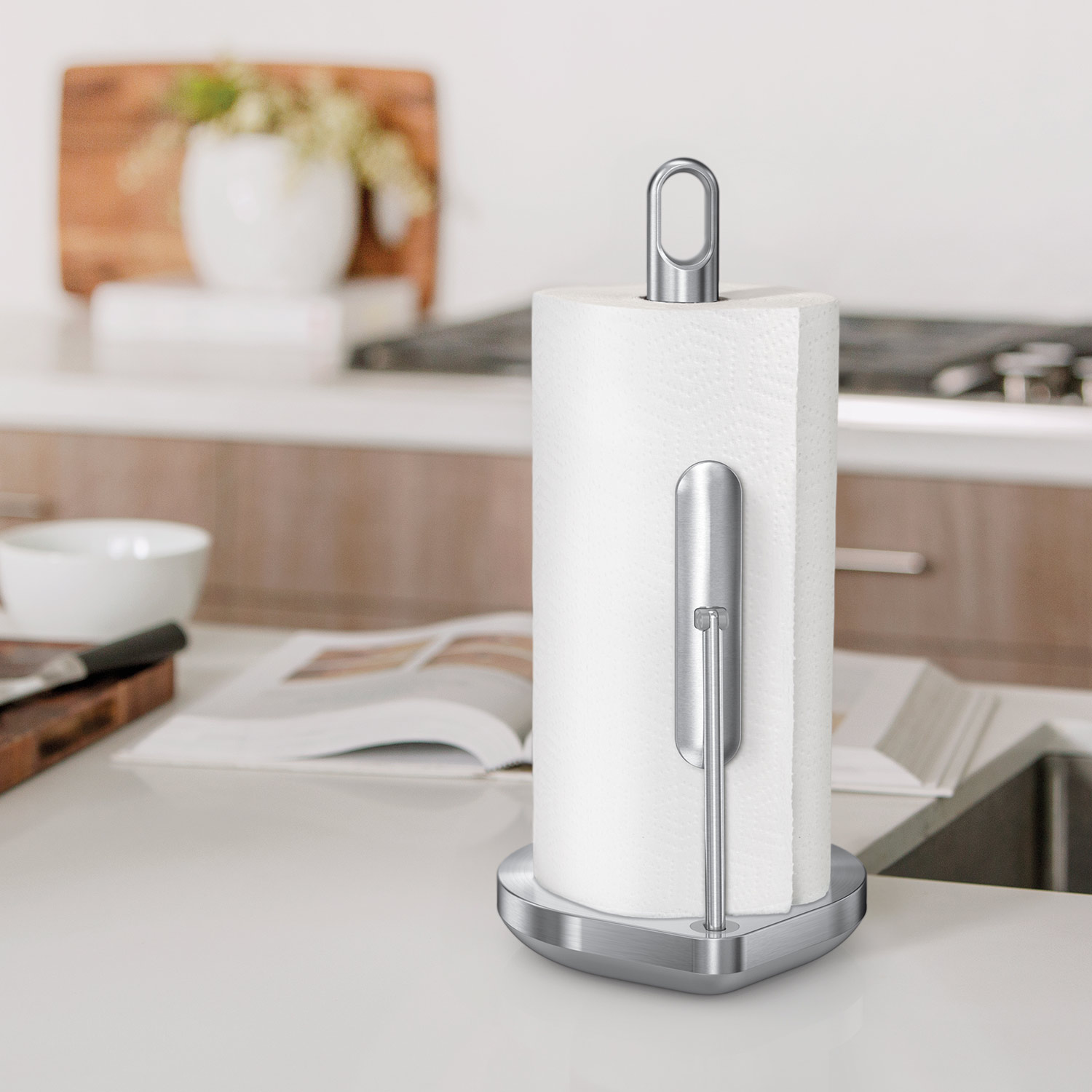 simplehuman kuechenrollenhalter mit spannarm gebuerstet kueche 98375
