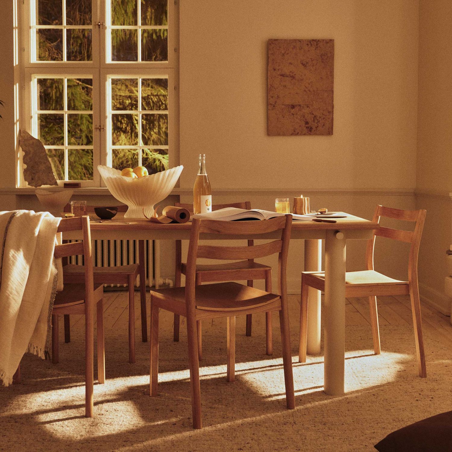 Ferm Living - Atura Tisch 160x90 Chocolate/Burgundy Linoleum