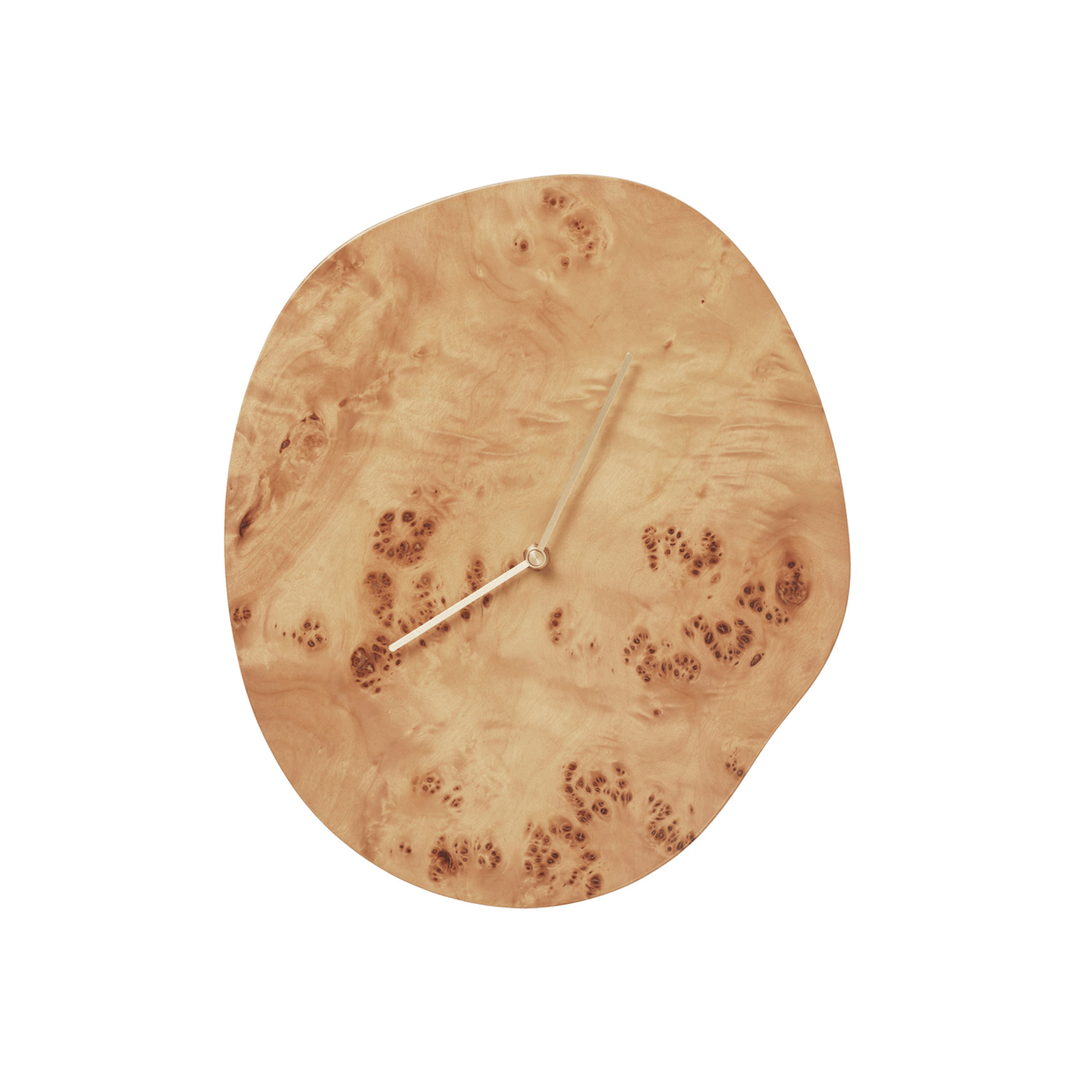 Ferm Living - Melt Wanduhr Maserholz natur