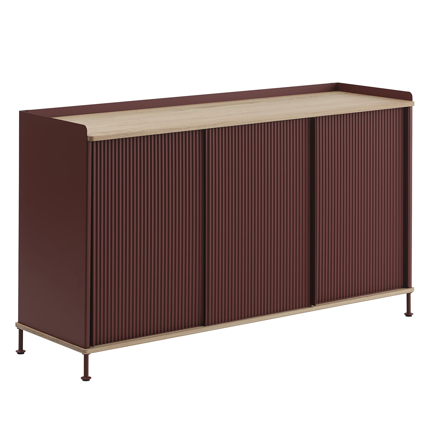 muuto enfold sideboard 148x45 h85 oak deep red 93706