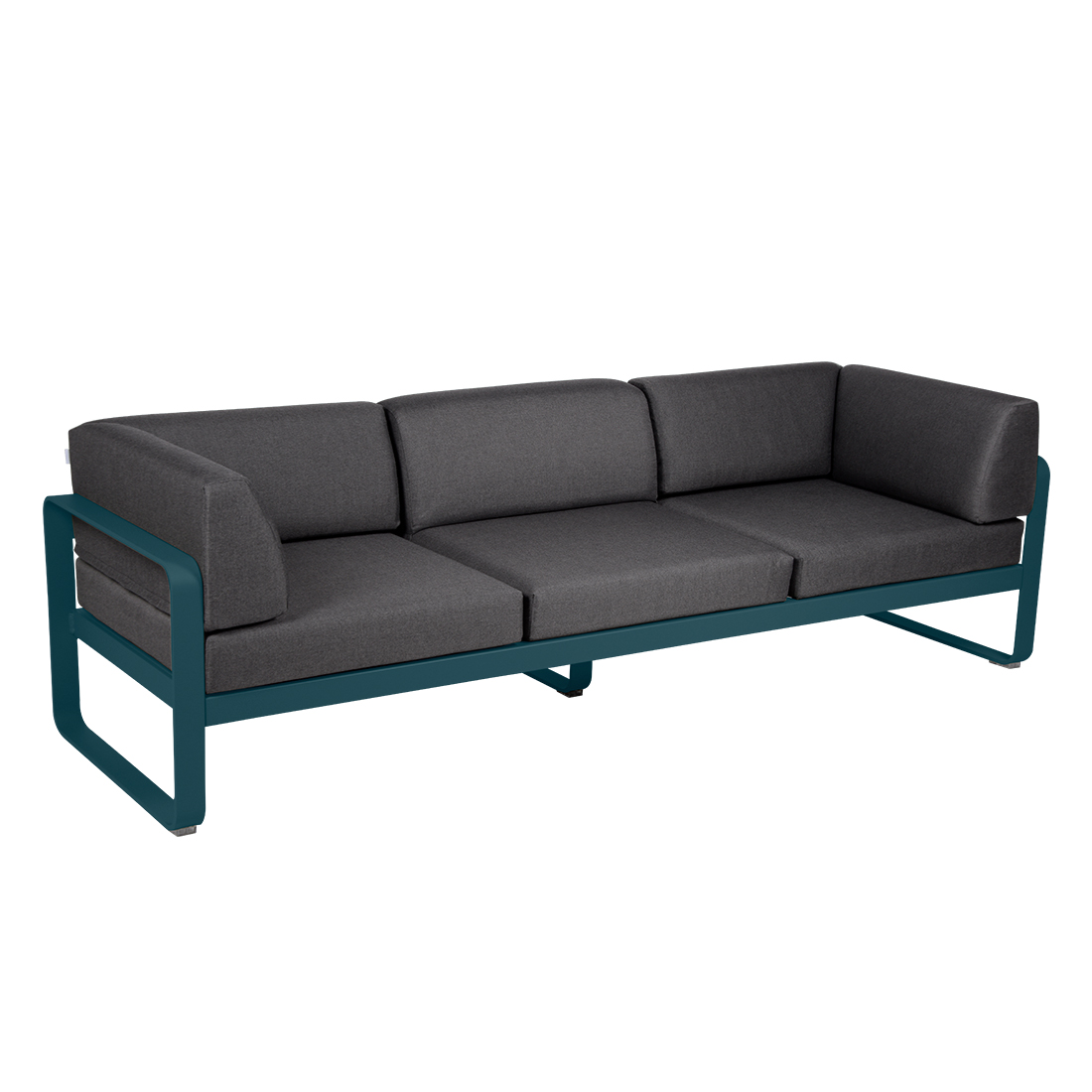 fermob bellevie club sofa 3 acapulcoblau graphitgrau 66065