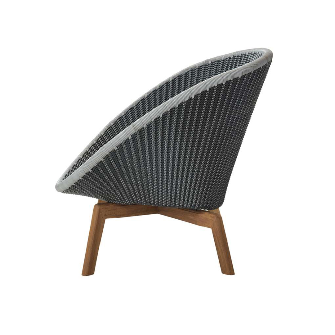 cane line peacock loungesessel grey light grey seitlich 78474