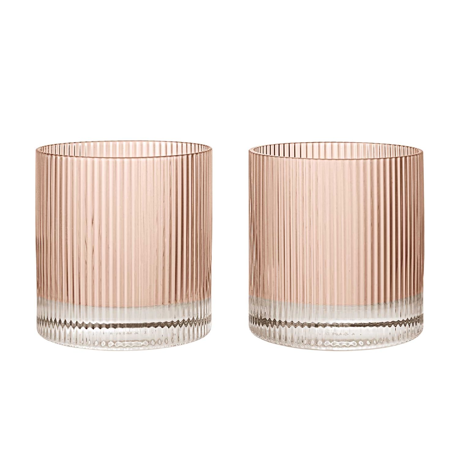 Ferm Living - Ripple Becherglas 2er-Set blush