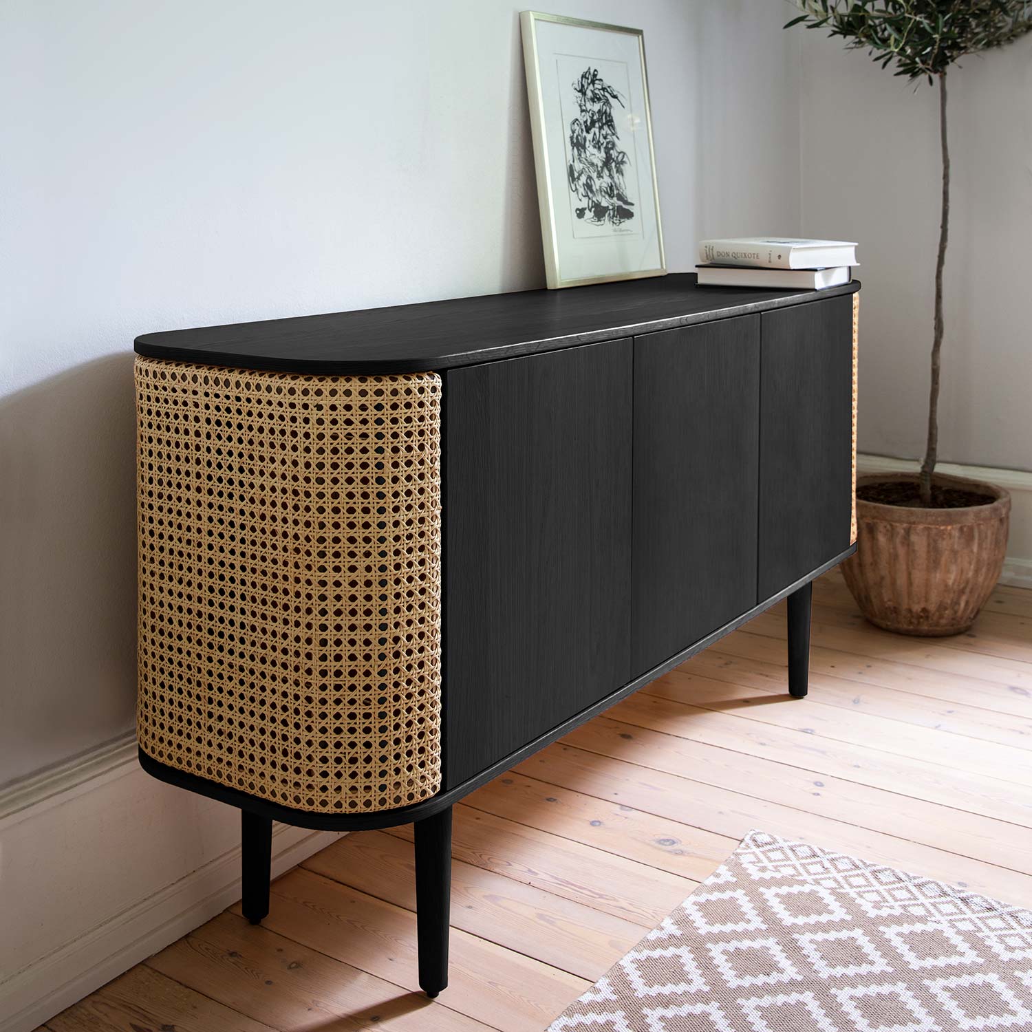 treasures 3 eiche schwarz venetian cane umage 59194