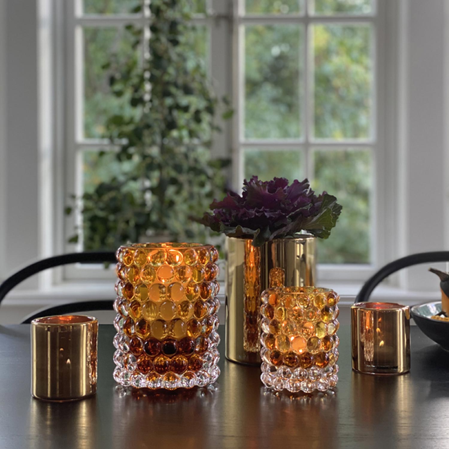 skogsberg vase windlicht amber 75926