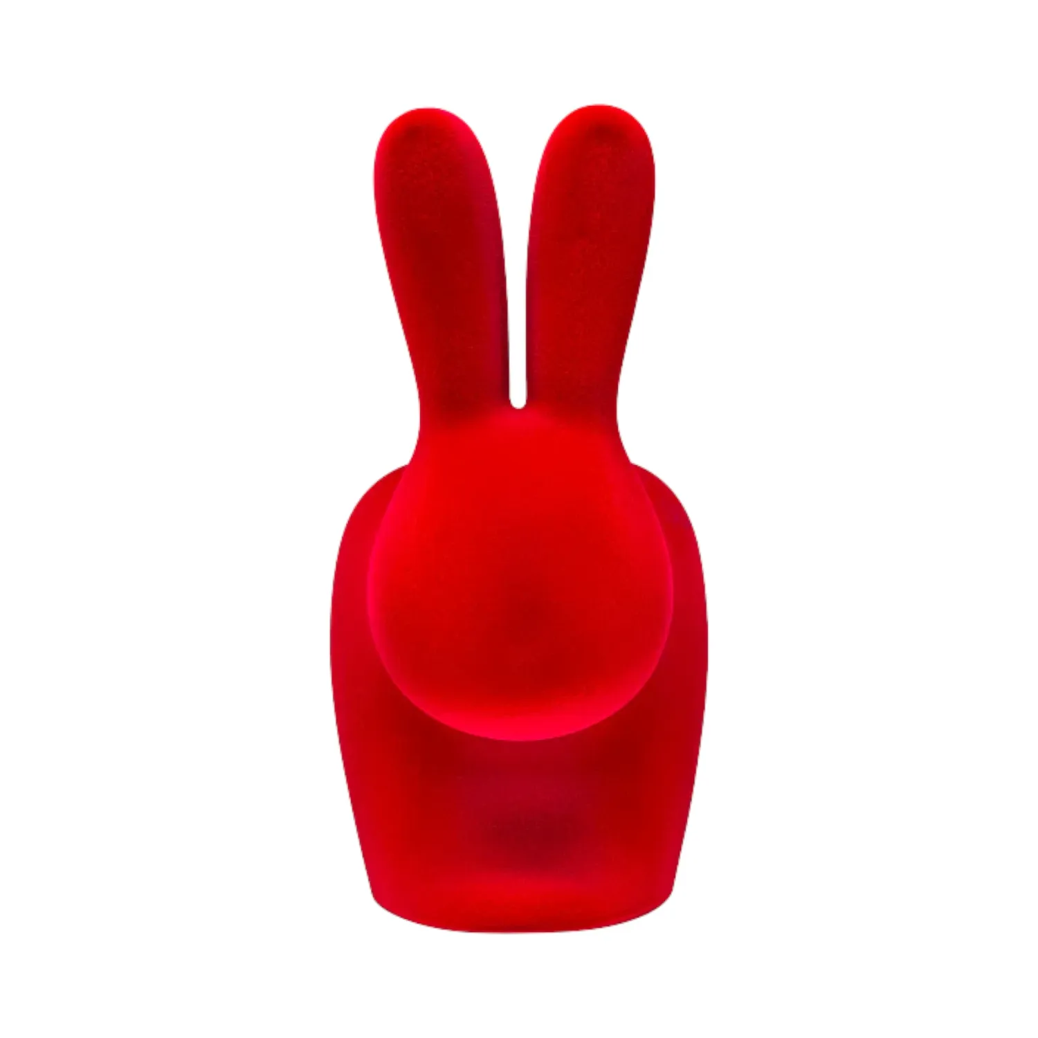 Qeeboo - Rabbit Stuhl Baby Velvet Finish rot