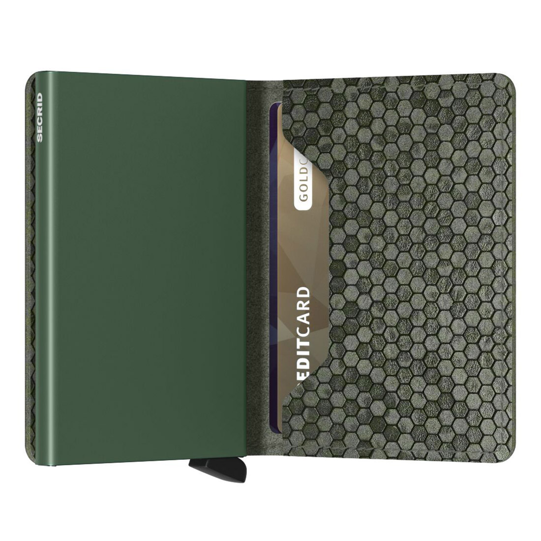 secrid slimwallet hexagon gruen offen 104821