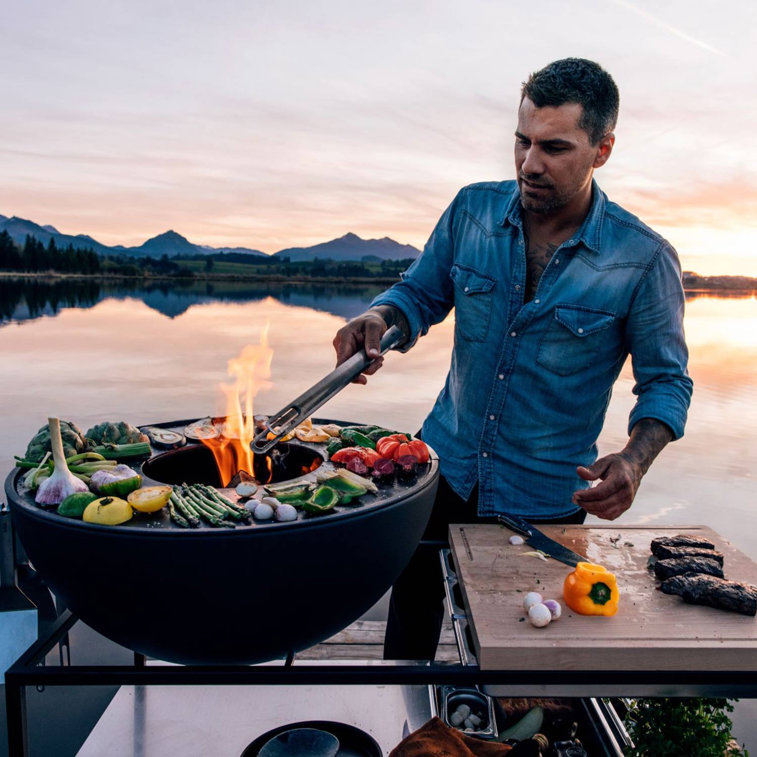 hoefats fire kitchen plancha 70 grillen 93998