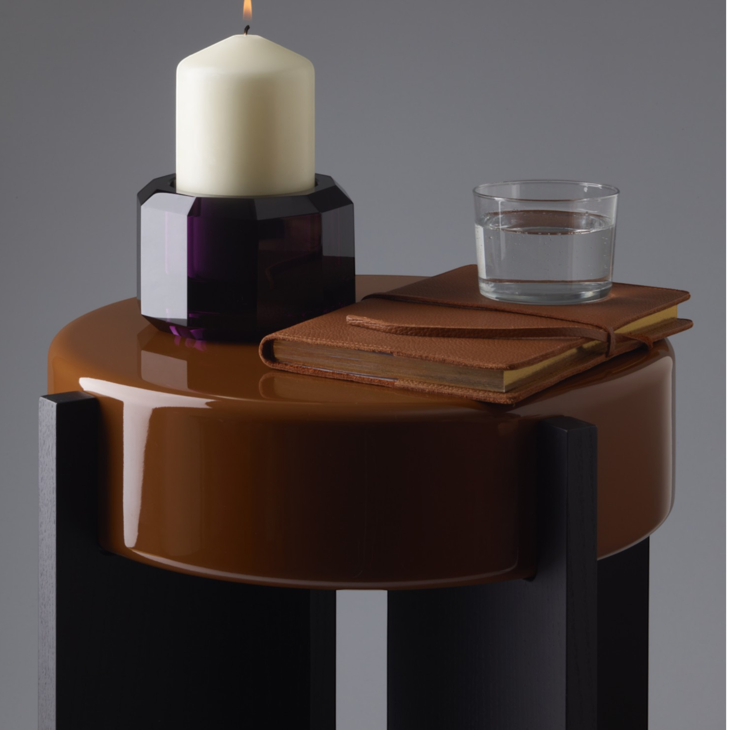 Decor Walther - KRISTALL Kerzenhalter anthrazit