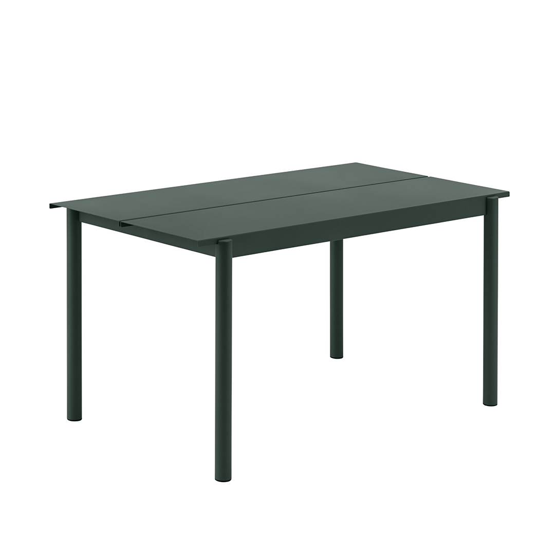 muuto linear steel table dark green 140 65432