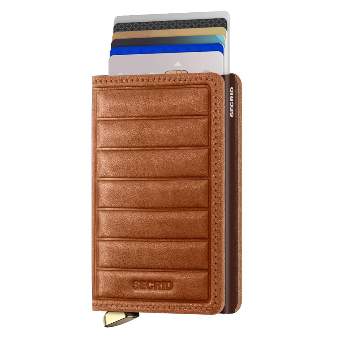 secrid slimwallet Emboss Lines cognac mit karten 104913