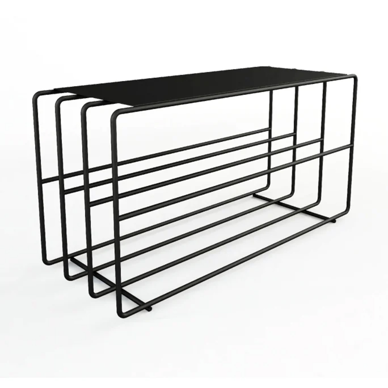 metallbude neva schuhregal schwarz seitlich 96723