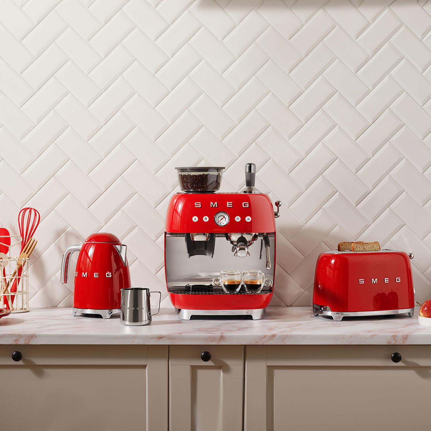 SMEG - Wasserkocher und Toaster Set schwarz