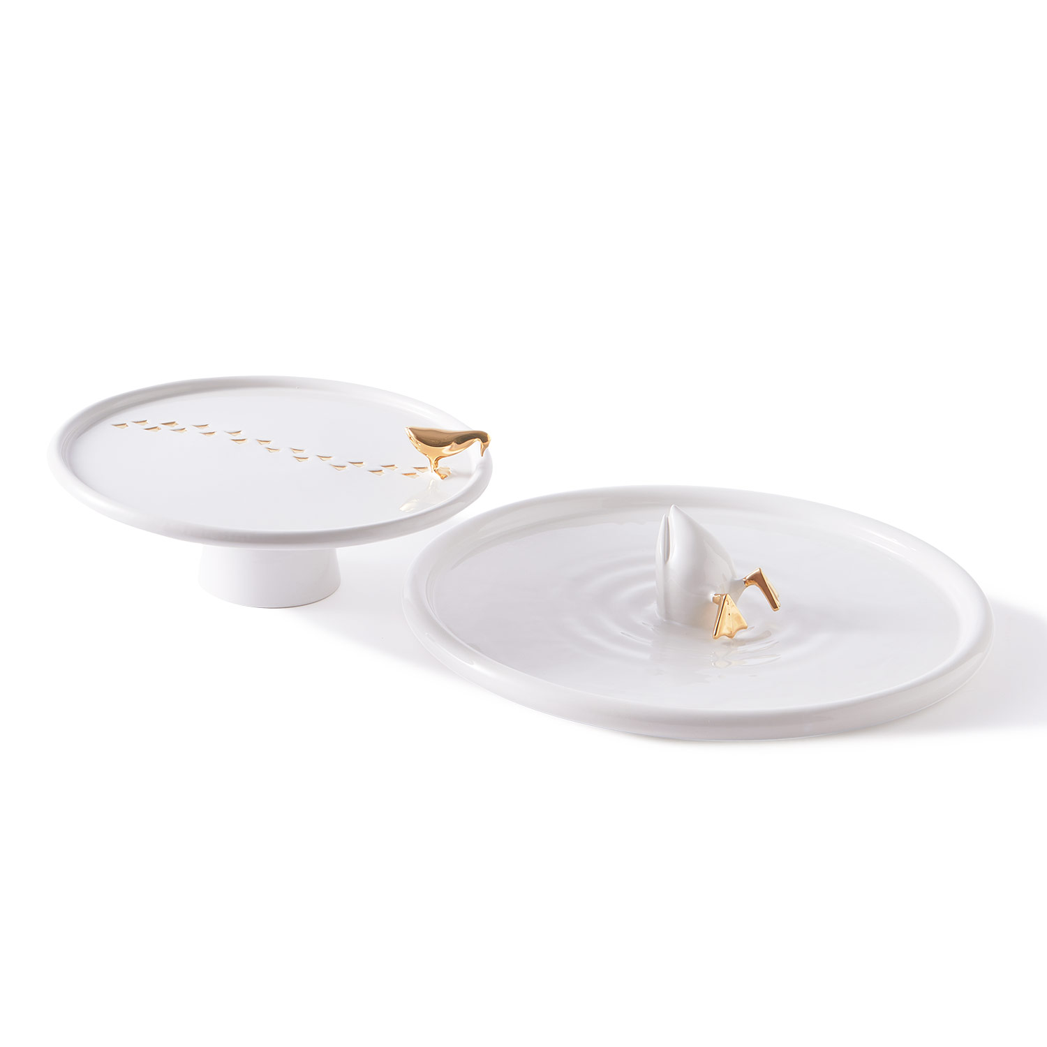 Pols Potten Walking Duck Plate 230 300 179 Gold Arrangement 102381