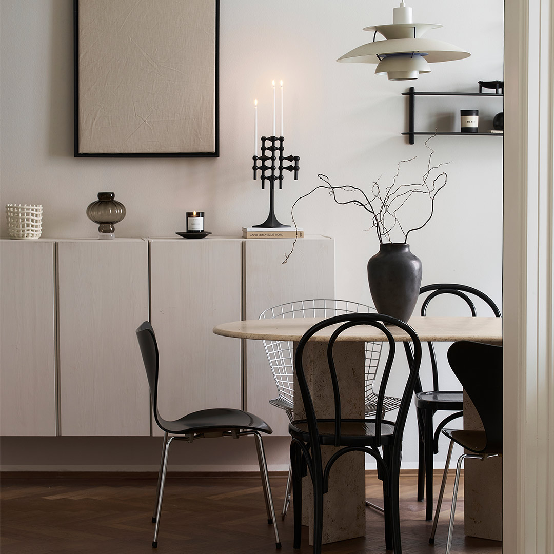 stoff nagel kerzenstaender schwarz minimalistische deko 71919