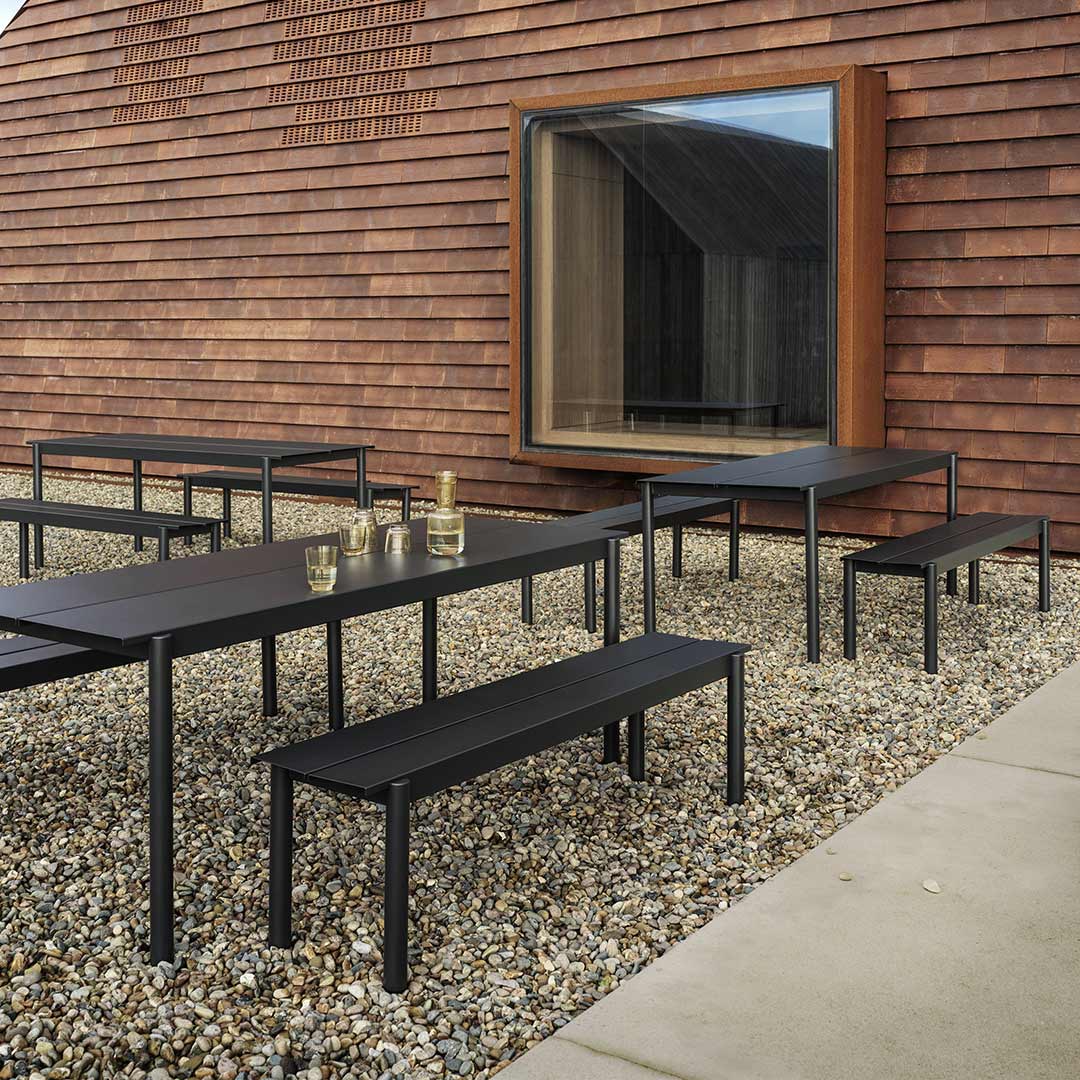 muuto linear steel bench bank schwarz 79952