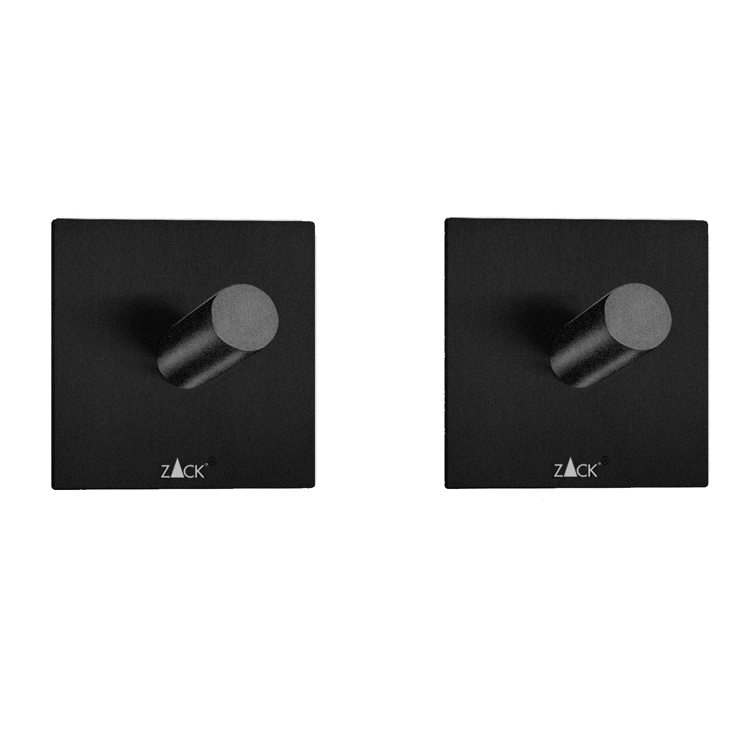 zack duplo handtuchhaken 2er set schwarz eckig freisteller 87264