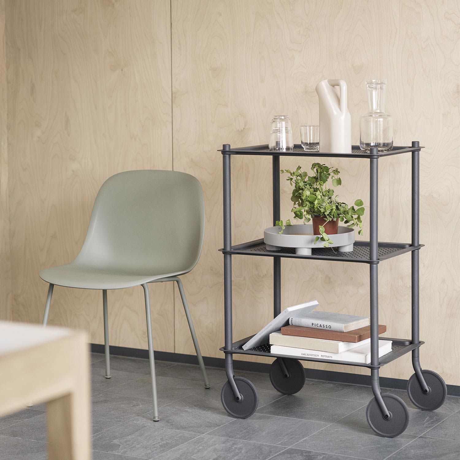 muuto flow trolley fiber side chair 79950