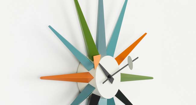 Vitra Uhren Sunburst schwarz messing