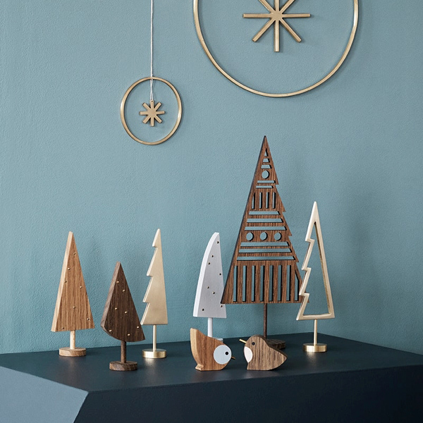 Ferm Living - Winterland Messing Baum Outline